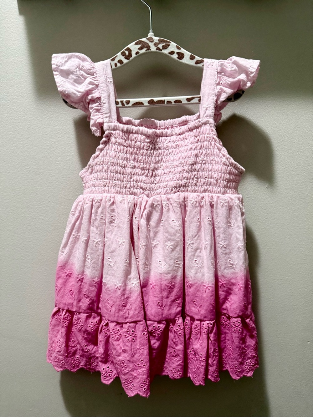 Rare Editions Pink Ombre Ruffle Dress